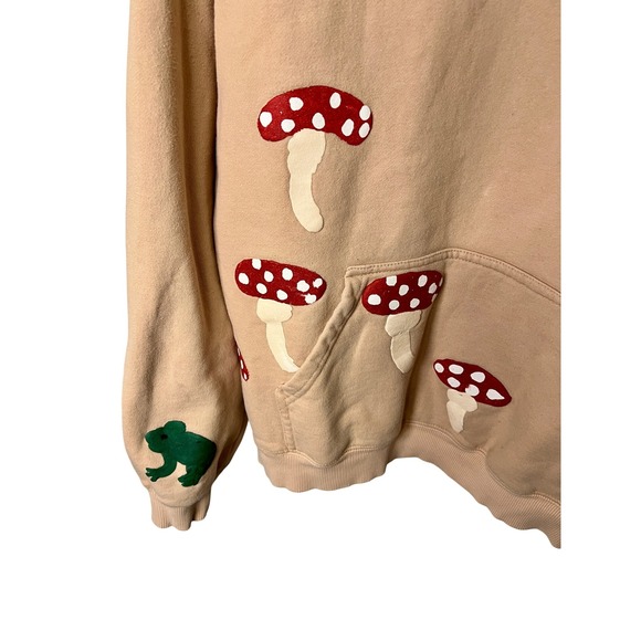 Coney Island Picnic Tan Hoodie Graphic Doodle Size M - Picture 4 of 7